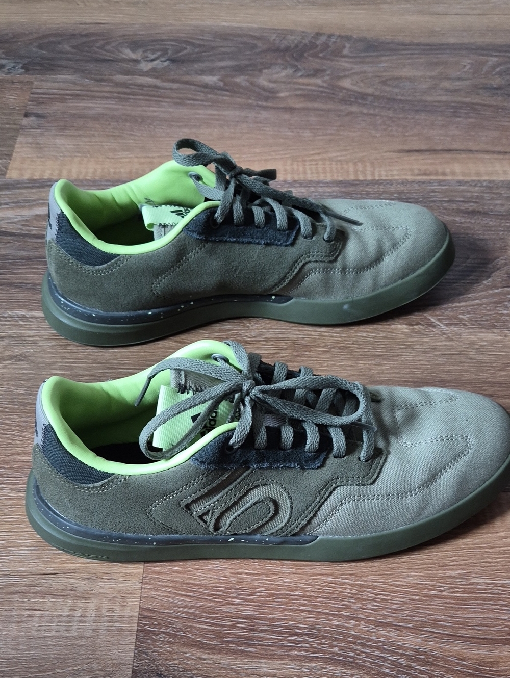 Five Ten Adidas Freerider Mountain Bike Shoes Olive Green Lime Size 7.5 Stealth